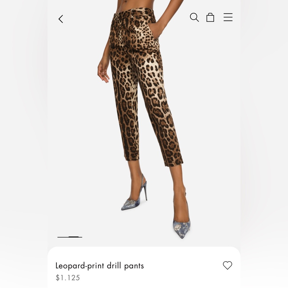Dolce and Gabbana Leopard Drill Pants